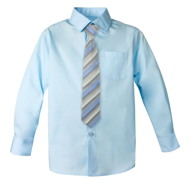Spring Notion Big Boys Cotton Blend Dress Shirt and Tie Set Spring Notion Big Boys Cotton Blend Dress Shirt and Tie Set